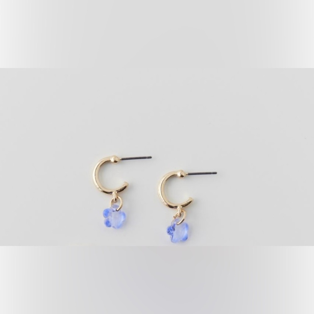 Urban Outfitters Elegant Gold and Blue Earrings